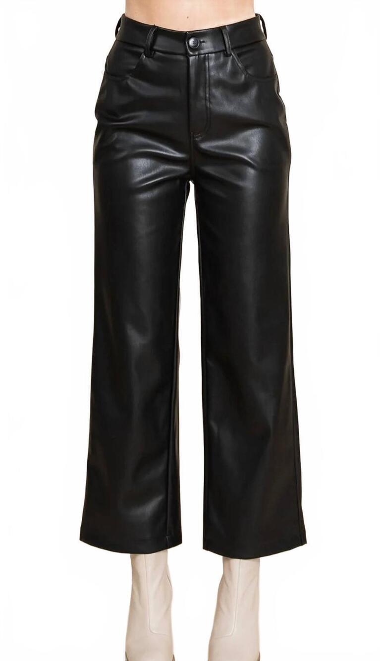 NEW SO ME mid rise wide leg pants in black